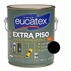 Tinta Acrílica Extra Piso Premium Fosco Preto 3,6L - Eucatex