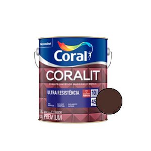 Esmalte Sintético Coralit Ultra Res. Acetinado Marrom 900ml - Coral