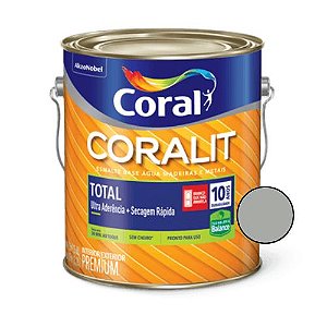 Esmalte base água Coralit Total Brilhante Platina 3,6l - Coral