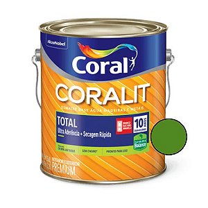 Esmalte base água Coralit Total Brilhante Verde Folha 3,6l - Coral