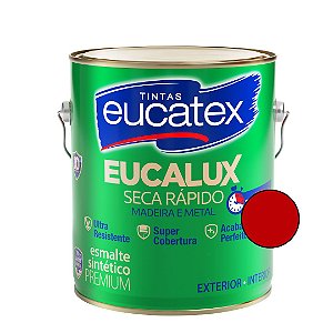 Eucalux Seca Rápido Esmalte Premium  - Vermelho - Brilhante - 3,6l