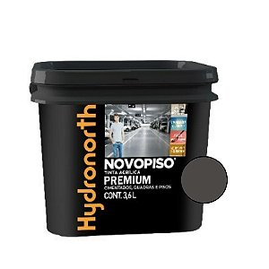 Tinta de Piso Novopiso Cinza Chumbo Fosco 3,6L - Hydronorth