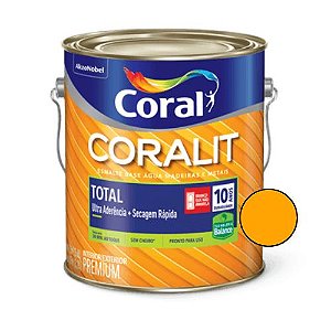 Esmalte base água Coralit Total Brilhante Amarelo 900ml - Coral