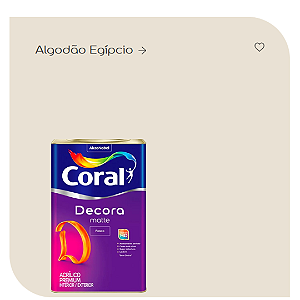 Tinta Coral Decora Matte Fosco  Algodão Egípcio 18L Coral