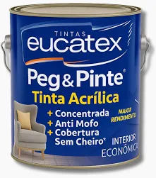 Tinta Acrílica Peg Pinte - Economica- Branco Fosco -3,6L- Eucatex
