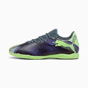 Chuteira Futsal Masculina Puma FUTURE 7 PLAY IT - Verde e cinza