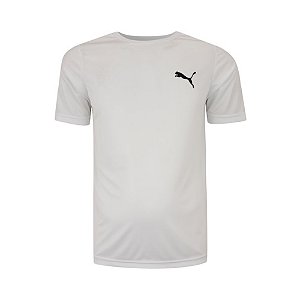 Camiseta Masculina Puma Manga Curta Ess Small Logo Poly - Branca