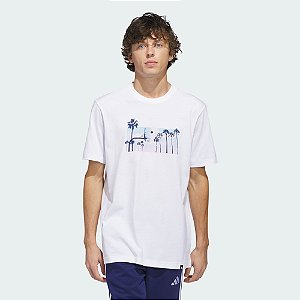 Camiseta Adidas Estampada Summer Sunset Masculina Branco - JZ7544