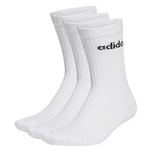 Kit Meias Adidas Lin Crew 3 Pares C/ Médio Branca - KE6287