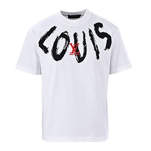 Camiseta Louis Vuitton Brushstroke Logo Branca Masculina