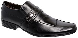 Kit Sapato Social Masculino Couro Metal Elastico Ref.8003