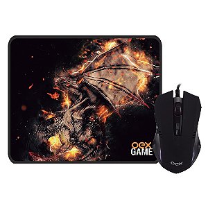 Kit Mouse Gamer 2400DPI e Mouse Pad Arena OEX MC102