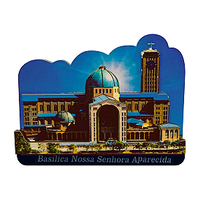 Imã Geladeira Mural Aparecida Basílica Azul MDF 3mm 10