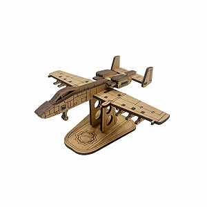 Quebra Cabeça 3D MDF Avião A Jato Base 60 Peças 06