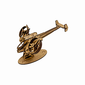 Quebra Cabeça 3D MDF Helicóptero Hélice Dupla 70 Peças 07