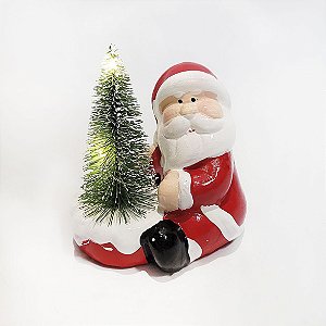 Papai Noel em Resina - Árvore/ Led