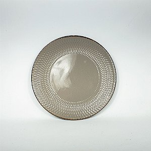 Prato de Cerâmica - Cinza - 19,5cm