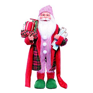 Papai Noel de Pijama - Xadrez - 64cm