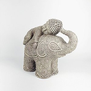 Elefante e Buda Decorativo