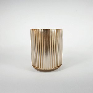 Vaso de Vidro Metalizado - Rose - 15cm