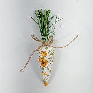 Cenoura Decorativa de Tecido/ Floral - 13,5cm