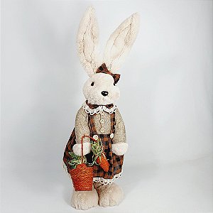 Coelha Decorativa - Xadrez/Cenouras