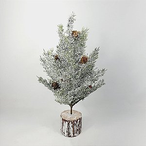 Mini Árvore Nevada C/ Pinhas - 40cm