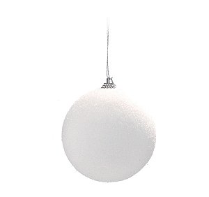 Jogo de Bolas Decorativa 8cm - Branca/Flocada