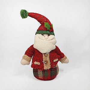 Papai Noel Decorativo Xadrez - 22cm x  30cm