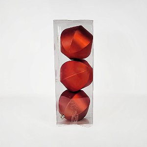 Jogo de Bolas Natalinas Vermelhas/Glitter - 10cm - Christa DeCoração