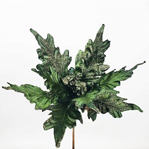Poinsettia Natalina Verde Floresta - 30cm