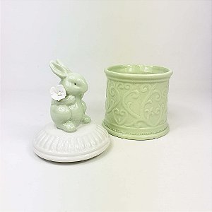 Pote de Cerâmica  Coelho - Verde
