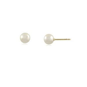 Brinco Pérola Neli 6mm Dourado
