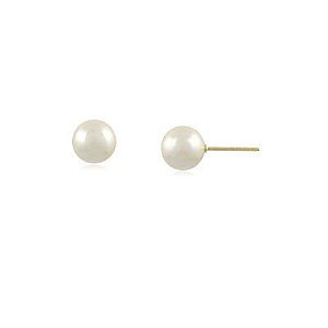 Brinco Pérola Neli 8mm Dourado