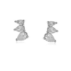 Brinco Ear Cuff Celina Cristal Rbranco