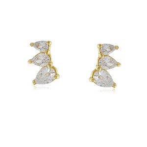 Brinco Ear Cuff Celina Cristal Dourado