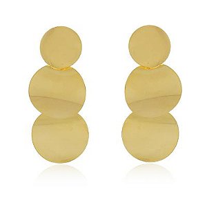 Brinco Triplo Circulo Dourado