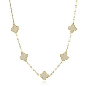 Colar Isabel 5 Perolado Dourado