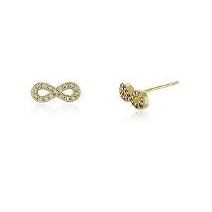 Brinco Infinito Cravejado Dourado