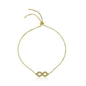 Pulseira Infinito Cravejado Dourado