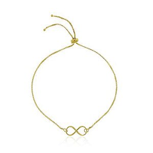 Pulseira Infinito Liso Dourado