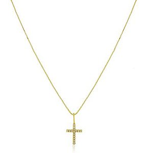 Colar Crucifixo P Dourado