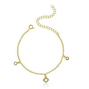 Pulseira Trevo Color Dourado
