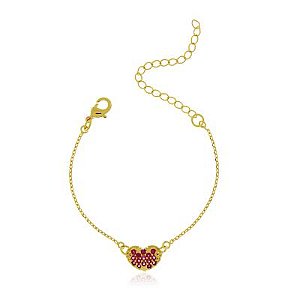 Pulseira Infantil Coração Filha Dourado