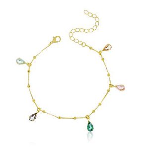 Pulseira Pedras Fio Dourado