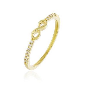 Anel Aparador Mini Infinito Dourado