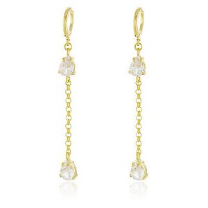 Brinco Argola 2 Gotas Dourado