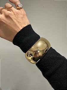 Bracelete Grosso 2 Liso Dourado