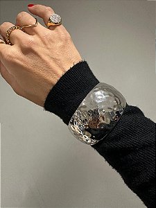 Bracelete Grosso Martelado Rbranco