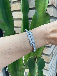 Bracelete Snake Cravejado Rbranco